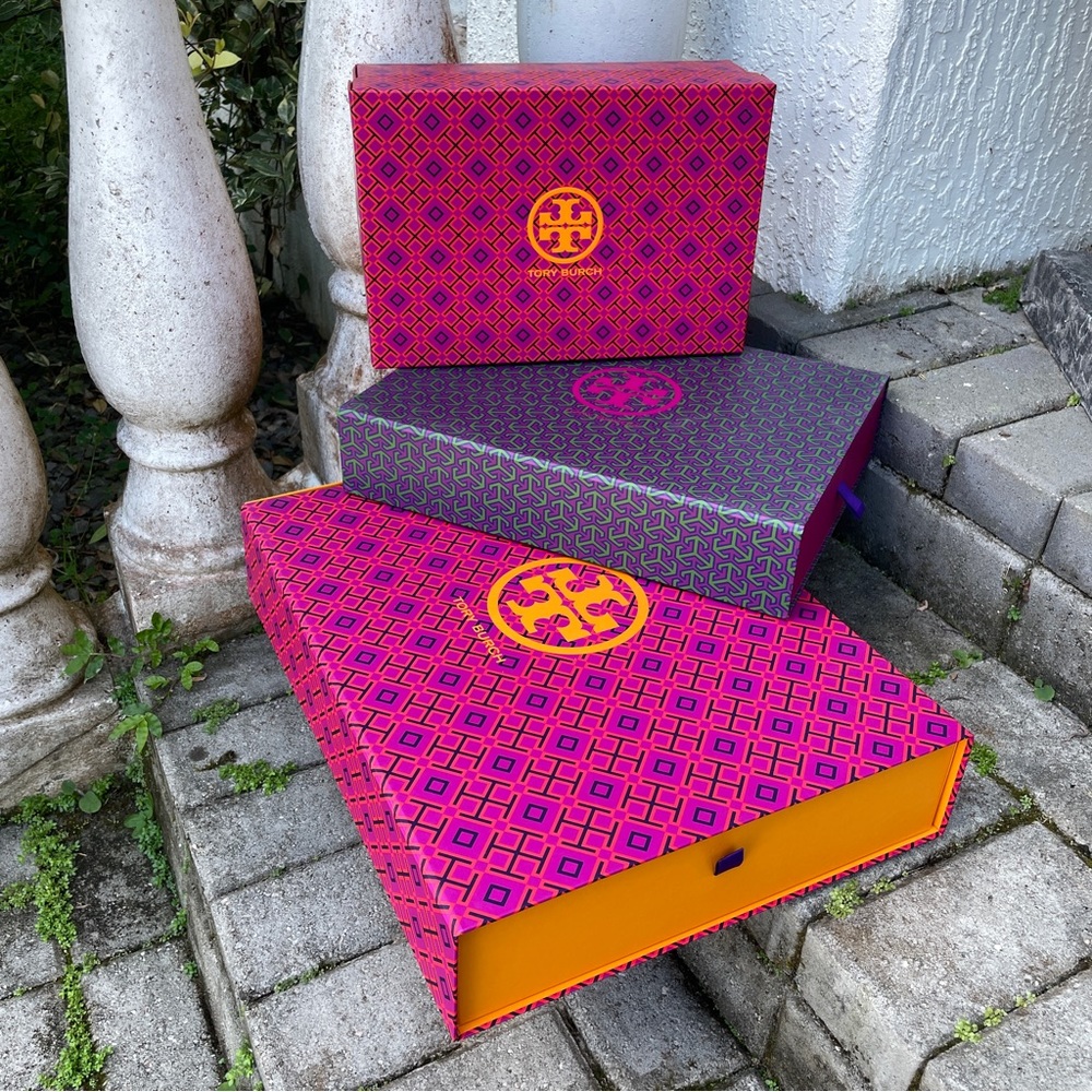 Medium Tory Burch Storage Boxes Purple Green